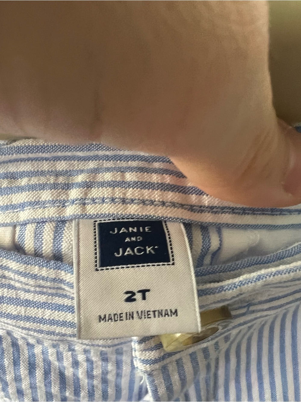 Janie & Jack Seer Sucker Pants Light Blue Stripe Cotton Boys Size 2T Preppy - Picture 7 of 9